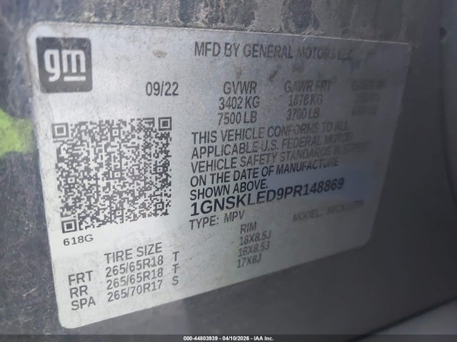 2023 CHEVROLET TAHOE 1GNSKLED9PR148869 Photo 8