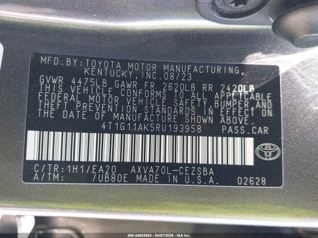 Продаж на аукціоні авто 2024 Toyota Camry Se, vin: 4T1G11AK5RU193958, номер лоту: 44803954