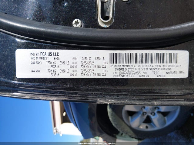 Aukcja sprzedaży 2015 Ram 1500 Big Horn, vin: 1C6RR7GT0FS720005, numer aukcji: 44804015
