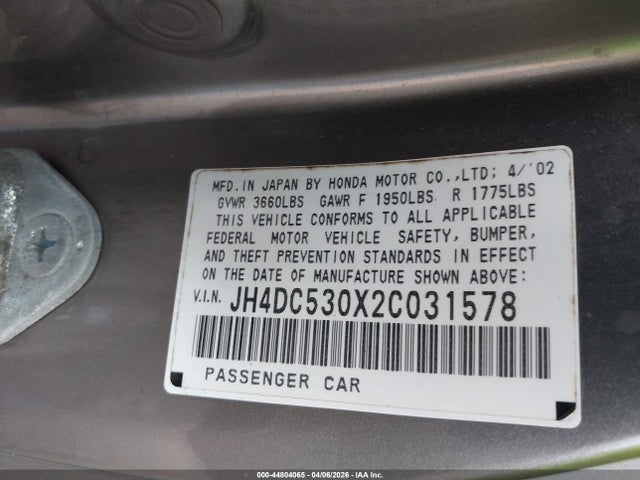 2002 ACURA RSX JH4DC530X2C031578 Photo 8