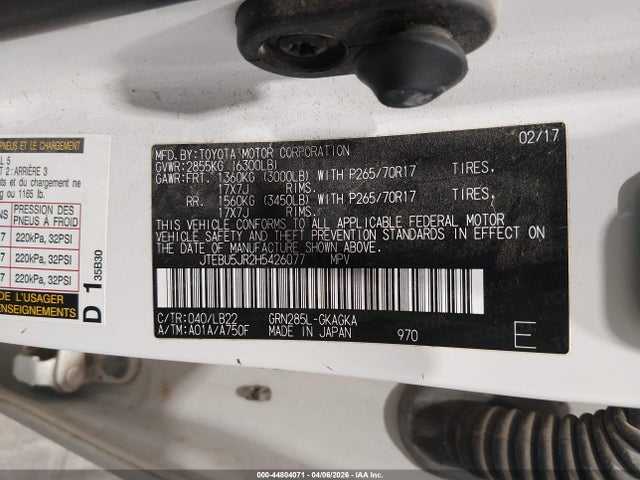 Toyota 4runner Sr5 Premium 2017 JTEBU5JR2H5426077 Image 9