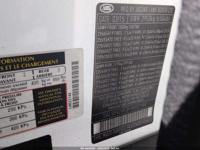 2015 LAND ROVER RANGE ROVER SPORT SALWR2VF3FA622144 Photo 8