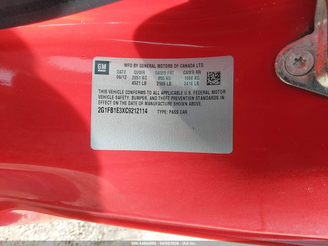 2012 CHEVROLET CAMARO 2G1FB1E3XC9212114 Photo 8