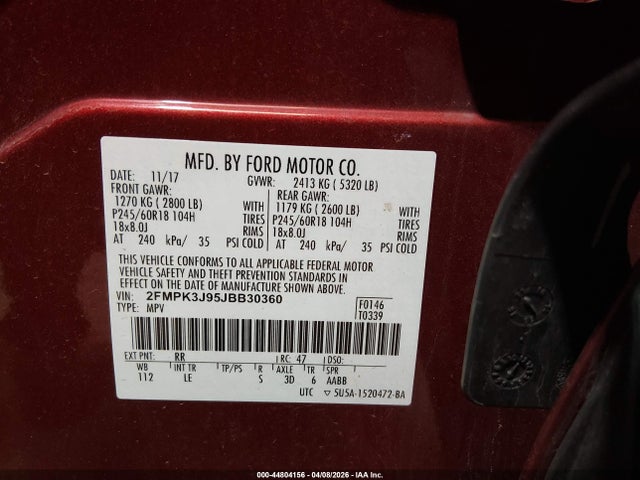2018 FORD EDGE 2FMPK3J95JBB30360 Photo 8