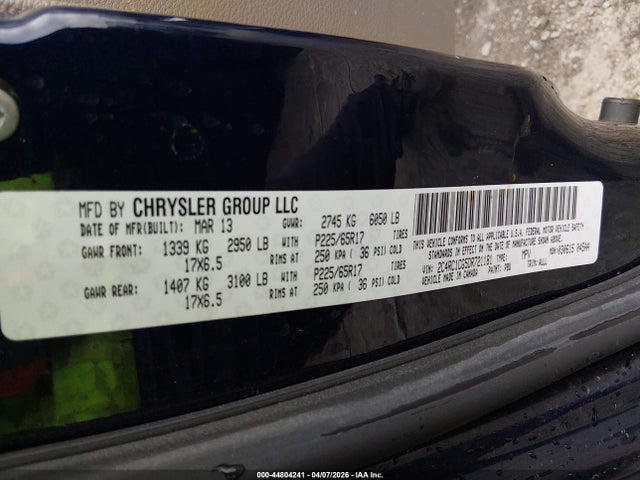 2013 Chrysler Town & Country Touring-l მანქანა იყიდება აუქციონზე, vin: 2C4RC1CG5DR721181, აუქციონის ნომერი: 44804241