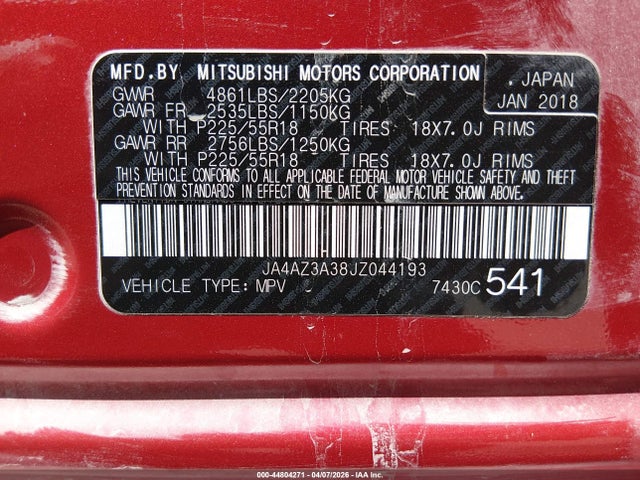 Mitsubishi Outlander Le 2018 JA4AZ3A38JZ044193 Image 9