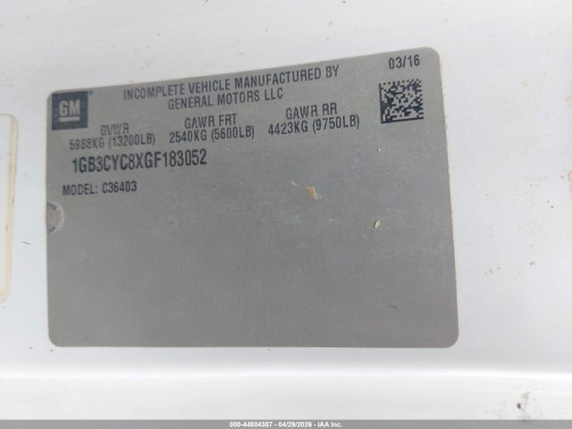 1GB3CYC8XGF183052 Chevrolet Silverado 3500hd Chassis Wt