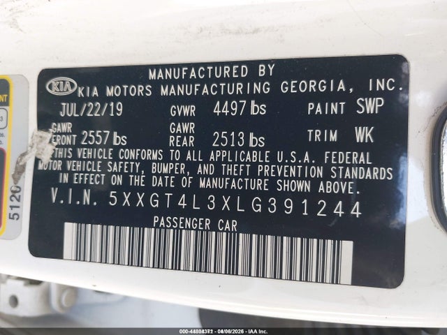 5XXGT4L3XLG391244 KIA Optima Lx