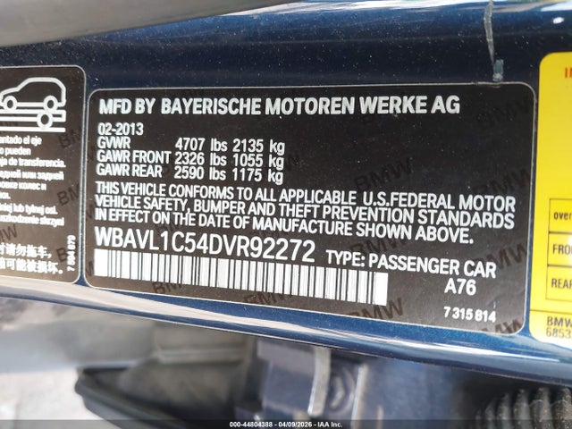 Продаж на аукціоні авто 2013 Bmw X1 Xdrive28i, vin: WBAVL1C54DVR92272, номер лоту: 44804388