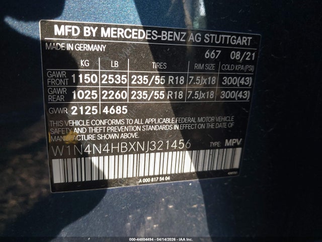 Продажа на аукционе авто 2022 Mercedes-benz Gla 250 4matic, vin: W1N4N4HBXNJ321456, номер лота: 44804494