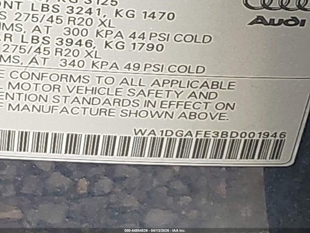 2011 AUDI Q7 WA1DGAFE3BD001946 Photo 8