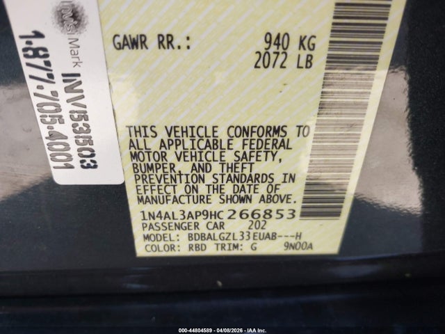 2017 NISSAN ALTIMA 1N4AL3AP9HC266853 Photo 8