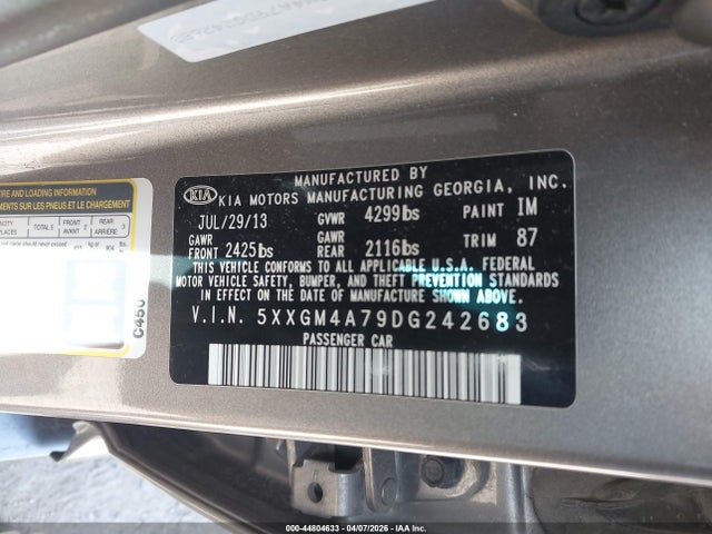 Aukcja sprzedaży 2013 Kia Optima Lx, vin: 5XXGM4A79DG242683, numer aukcji: 44804633