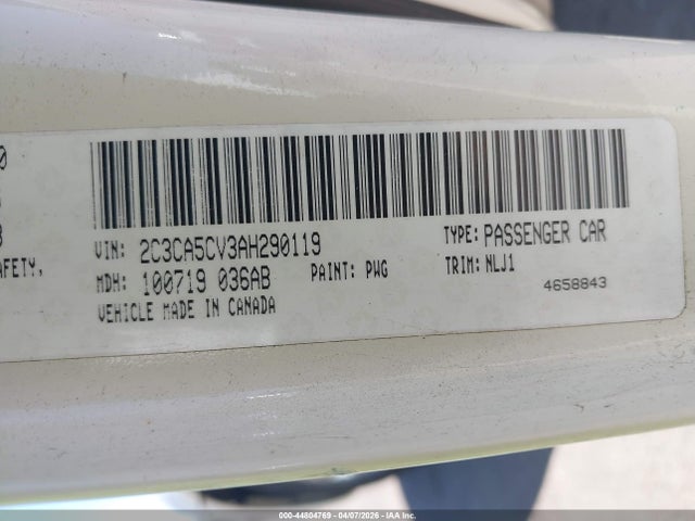 Продажа на аукционе авто 2010 Chrysler 300 Touring/signature Series/executive Series, vin: 2C3CA5CV3AH290119, номер лота: 44804769