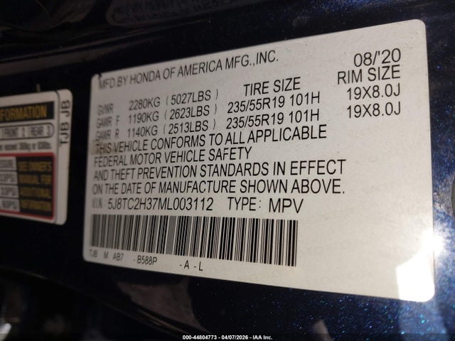 Aukcja sprzedaży 2021 Acura Rdx Standard, vin: 5J8TC2H37ML003112, numer aukcji: 44804773