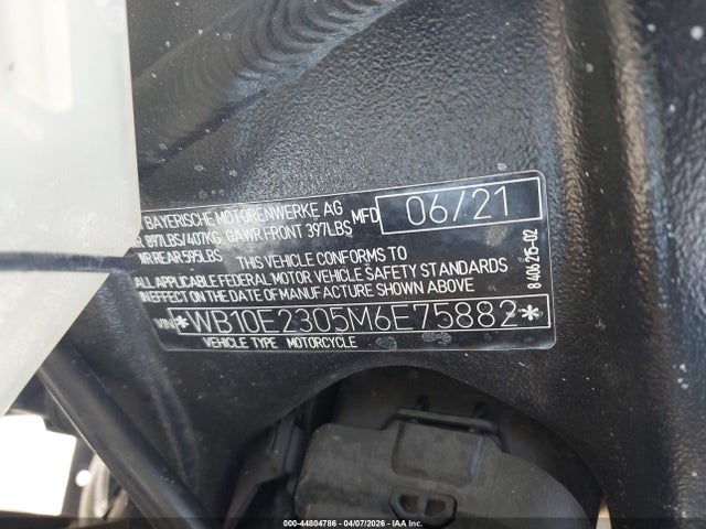 Продажа на аукционе авто 2021 Bmw S 1000 Rr, vin: WB10E2305M6E75882, номер лота: 44804786