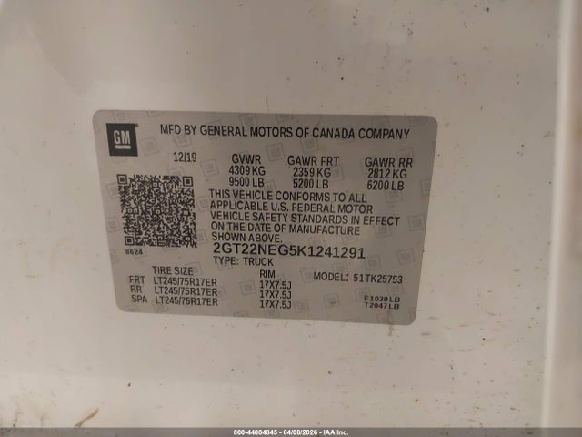 Продаж на аукціоні авто 2019 Gmc Sierra 2500hd, vin: 2GT22NEG5K1241291, номер лоту: 44804845