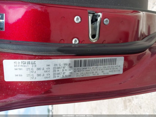 2019 Jeep Cherokee Latitude Plus Fwd მანქანა იყიდება აუქციონზე, vin: 1C4PJLLB5KD151700, აუქციონის ნომერი: 44804853