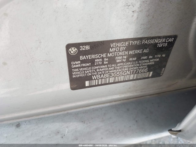 Aukcja sprzedaży 2016 Bmw 328i Xdrive, vin: WBA8E3G55GNT77666, numer aukcji: 44804861