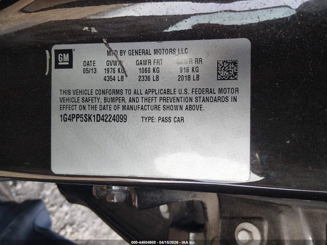 44804900 :رقم المزاد ، 1G4PP5SK1D4224099 vin ، 2013 Buick Verano مزاد بيع