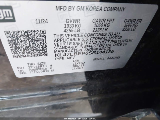Aukcja sprzedaży 2025 Buick Envista Sport Touring Fwd, vin: KL47LBEP0SB144186, numer aukcji: 44804925