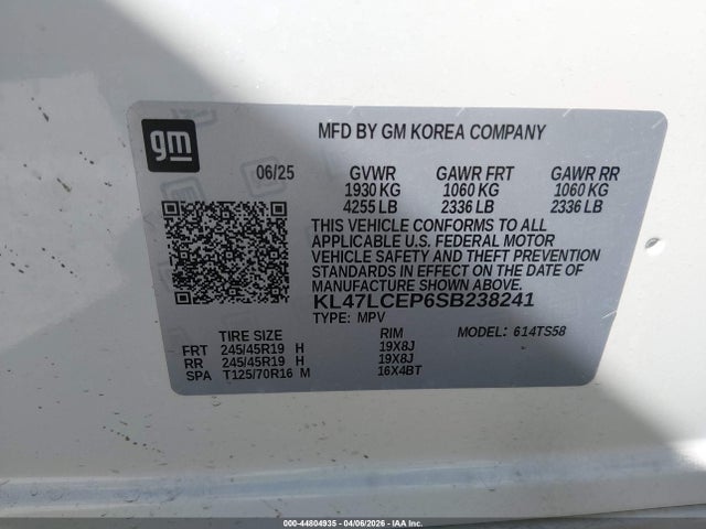 44804935 :رقم المزاد ، KL47LCEP6SB238241 vin ، 2025 Buick Envista Avenir Fwd مزاد بيع