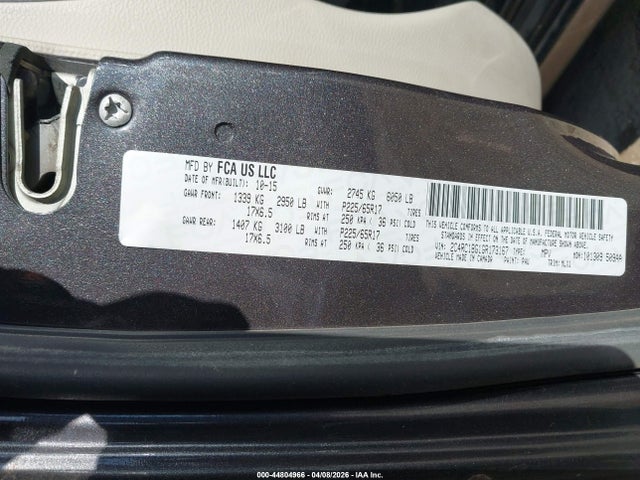 Продаж на аукціоні авто 2016 Chrysler Town & Country Touring, vin: 2C4RC1BG1GR173167, номер лоту: 44804966