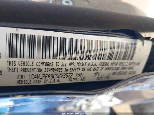 44804968 :رقم المزاد ، 1C4NJPFA9CD673572 vin ، 2012 Jeep Patriot Latitude مزاد بيع