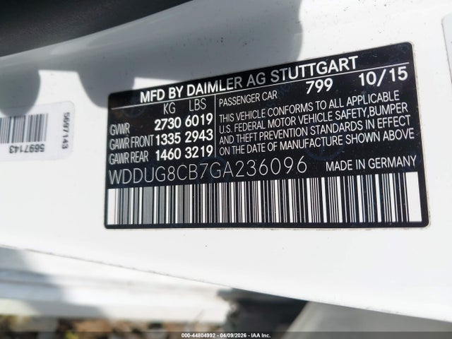 Aukcja sprzedaży 2016 Mercedes-benz S 550, vin: WDDUG8CB7GA236096, numer aukcji: 44804992