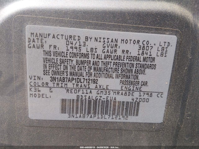 2013 NISSAN SENTRA 3N1AB7AP1DL712192 Photo 8