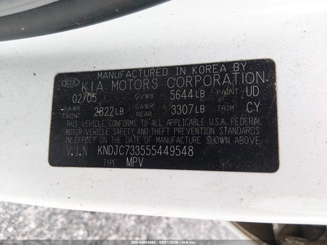 Aukcja sprzedaży 2005 Kia Sorento Ex/lx, vin: KNDJC733555449548, numer aukcji: 44805060