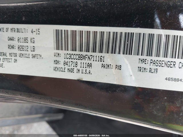 Aukcja sprzedaży 2015 Chrysler 200 S, vin: 1C3CCCBBXFN711161, numer aukcji: 44805105