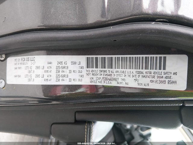 Aukcja sprzedaży 2017 Jeep Cherokee Limited 4x4, vin: 1C4PJMDB6HW620827, numer aukcji: 44805224