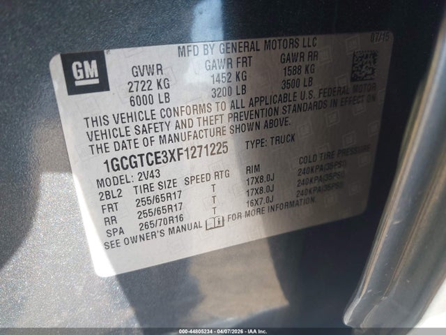 1GCGTCE3XF1271225 Chevrolet Colorado Z71