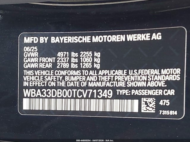 Продажа на аукционе авто 2026 Bmw 430i, vin: WBA33DB00TCV71349, номер лота: 44805254