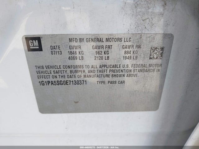 1G1PA5SG0E7130371 Chevrolet Cruze Ls Auto