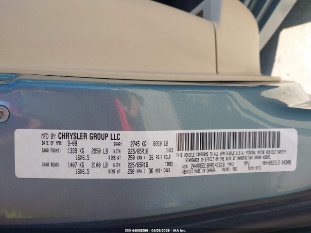 Продажа на аукционе авто 2010 Chrysler Town & Country Touring, vin: 2A4RR5D18AR141610, номер лота: 44805296