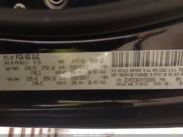 2014 Dodge Journey Sxt მანქანა იყიდება აუქციონზე, vin: 3C4PDCBB2ET312673, აუქციონის ნომერი: 44805318