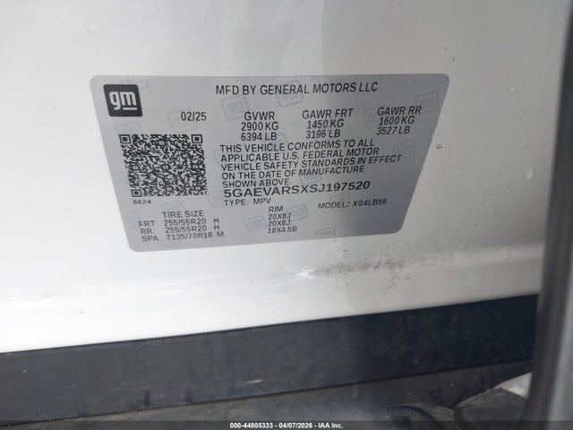 Продаж на аукціоні авто 2025 Buick Enclave Preferred Fwd, vin: 5GAEVARSXSJ197520, номер лоту: 44805333