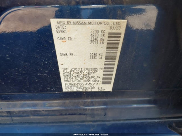 1N4BZ1CP0LC306797 Nissan Leaf Sv Plus 62 Kwh
