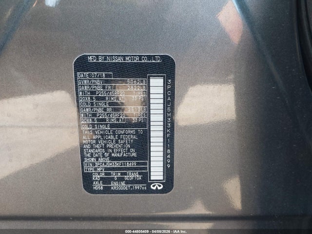 Aukcja sprzedaży 2019 Infiniti Qx50 Essential, vin: 3PCAJ5M33KF118499, numer aukcji: 44805409