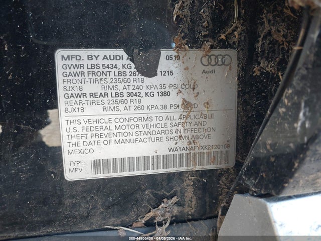Aukcja sprzedaży 2019 Audi Q5 45 Premium, vin: WA1ANAFYXK2120169, numer aukcji: 44805438