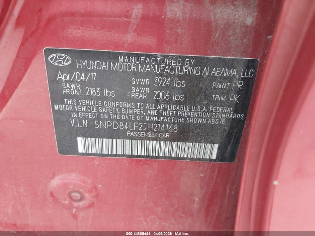 Aukcja sprzedaży 2018 Hyundai Elantra Value Edition, vin: 5NPD84LF2JH214168, numer aukcji: 44805441