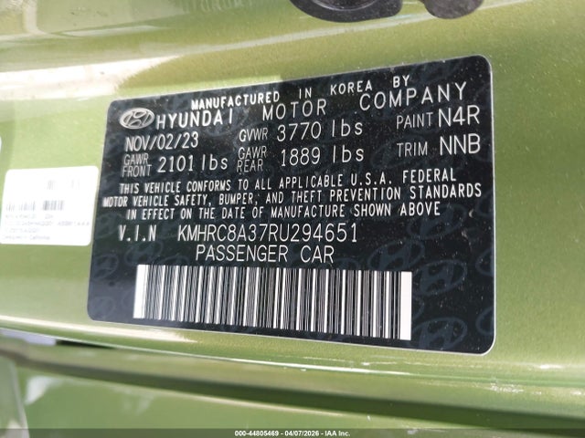 KMHRC8A37RU294651 Hyundai Venue Sel
