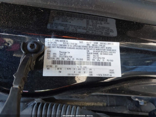 1FADP3K29HL249183 Ford FOCUS SE