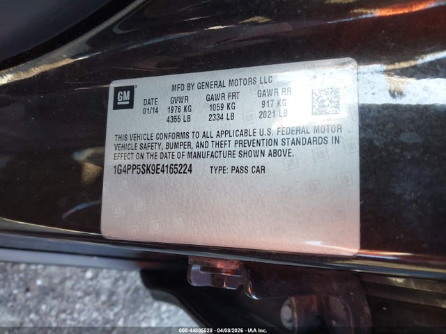 2014 Buick Verano მანქანა იყიდება აუქციონზე, vin: 1G4PP5SK9E4165224, აუქციონის ნომერი: 44805528