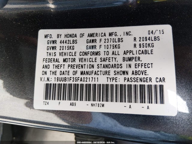 2015 ACURA TLX 19UUB1F35FA021711 Photo 8