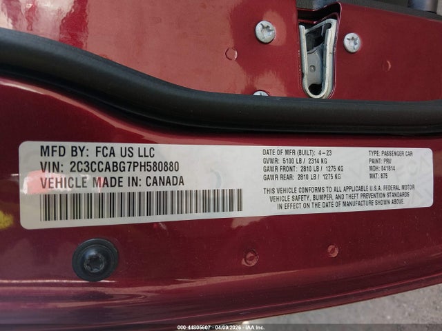 44805607 :رقم المزاد ، 2C3CCABG7PH580880 vin ، 2023 Chrysler 300 300s مزاد بيع