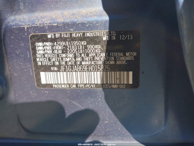 Aukcja sprzedaży 2014 Subaru Impreza 2.0i Premium, vin: JF1GJAB69EH015825, numer aukcji: 44805618