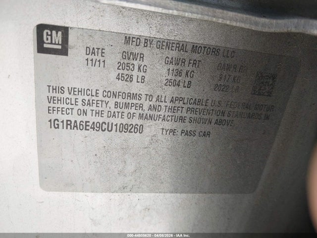 2012 CHEVROLET VOLT 1G1RA6E49CU109260 Photo 8